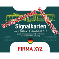 Signalkarten Straßenbahnsignale Deutschland PERSONALISIERT / WUNSCHLOGO - Set mit 119 Lernkarten gemäß BOStrab & DFStrab / VDV 710