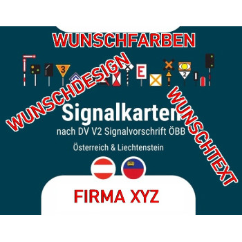 Signalkarten Eisenbahnsignale Österreich + Liechtenstein PERSONALISIERT / WUNSCHLOGO - Set mit 119 Lernkarten gemäß ÖBB DV V2 Signalvorschrift !NEU! Signalkarten Eisenbahnsignale Österreich + Liechtenstein PERSONALISIERT / WUNSCHLOGO - Set mit 119 Lernkarten gemäß ÖBB DV V2 Signalvorschrift !NEU!
