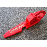 Hemmschuh Flaschenöffner Edelstahl Verkehrsrot 115x20x30mm Lasergravur personalisiert