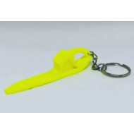 Hemmschuh Schlüsselanhänger Rucksackanhänger Neongelb PETG 86x14x22mm