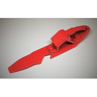 Hemmschuh Flaschenöffner Edelstahl Verkehrsrot 115x20x30mm