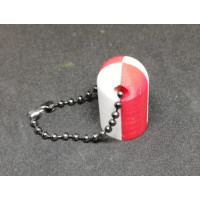 Schlüsselanhänger Rucksackanhänger Grenzzeichen Signal Ra 12 / So 12 weiss/rot PLA 25x15mm