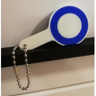 Schlüsselanhänger Rucksackanhänger Abfahrtskelle Befehlsstab Winkscheibe Zugbegleiter Blau PLA 61x35x3mm