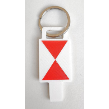 Schlüsselanhänger Rucksackanhänger Zugschluss Schlusssignal Zugschlussscheibe Signal Zg 2 PLA 35x25x3 mm RS1008