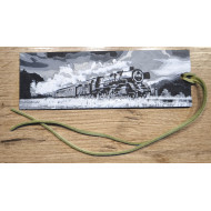 Lesezeichen Eisenbahn Dampflok mit Zug - Fahrt nach rechts PLA Lesezeichen Eisenbahn Dampflok mit Zug - Fahrt nach rechts PLA