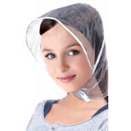 Regenhaube Haarschutz Regenschutz PE-Folie glasklar transparent 39,37x33cm
