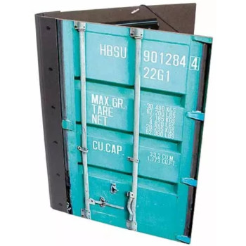 WH Klemmmappe mit Hardcover Container-Design türkis