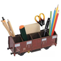 WH Güterwagen braun Stiftebox Visitenkarten Büro Aufbewahrung MDF Bausatz WH Güterwagen braun Stiftebox Visitenkarten Büro Aufbewahrung MDF Bausatz