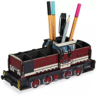 WH Diesellok Rangierlok Lokomotive V60 1201 Ost Goldbroiler rot Stiftebox Visitenkarten Büro Aufbewahrung MDF Bausatz