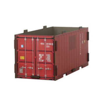 WH 20ft Container Box Büro Aufbewahrung Stapelkiste Kiste (groß) dunkelrot MDF Bausatz