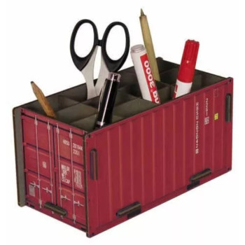 WH 20ft Container Stiftebox Büro Aufbewahrung rot MDF Bausatz